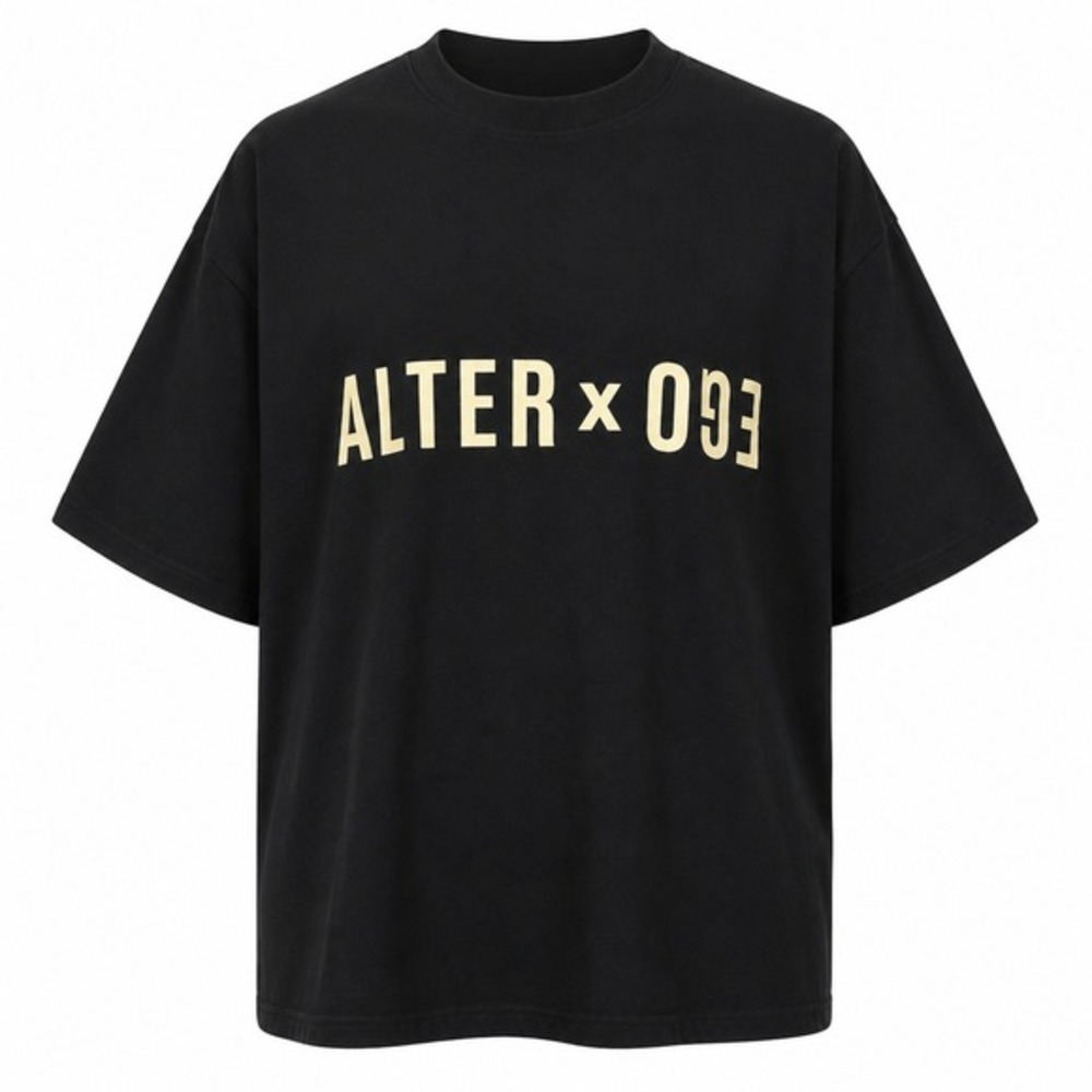 Alter Ego 093 Mens Graphic T-Shirt Black Cotton Short Sleeve Crew Neck‎ XL